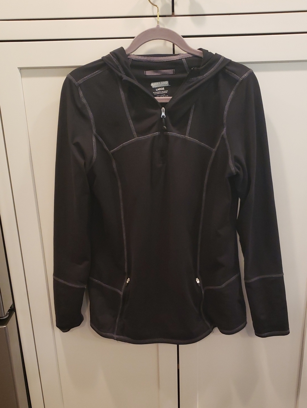 Kirkland Signature Black Zip-Front Athletic Hoodie
